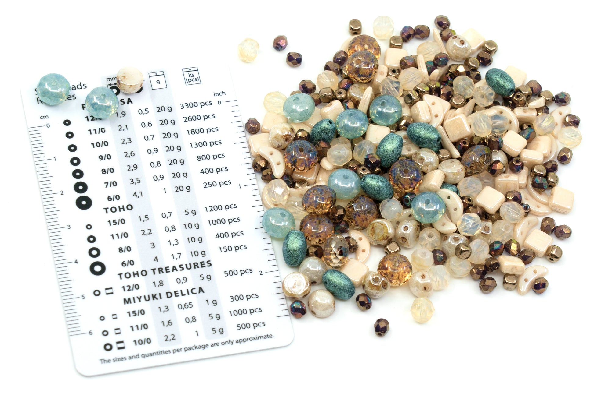 65 g (2,29 oz) Unique Mix of Czech Glass Beads for Jewelry Making