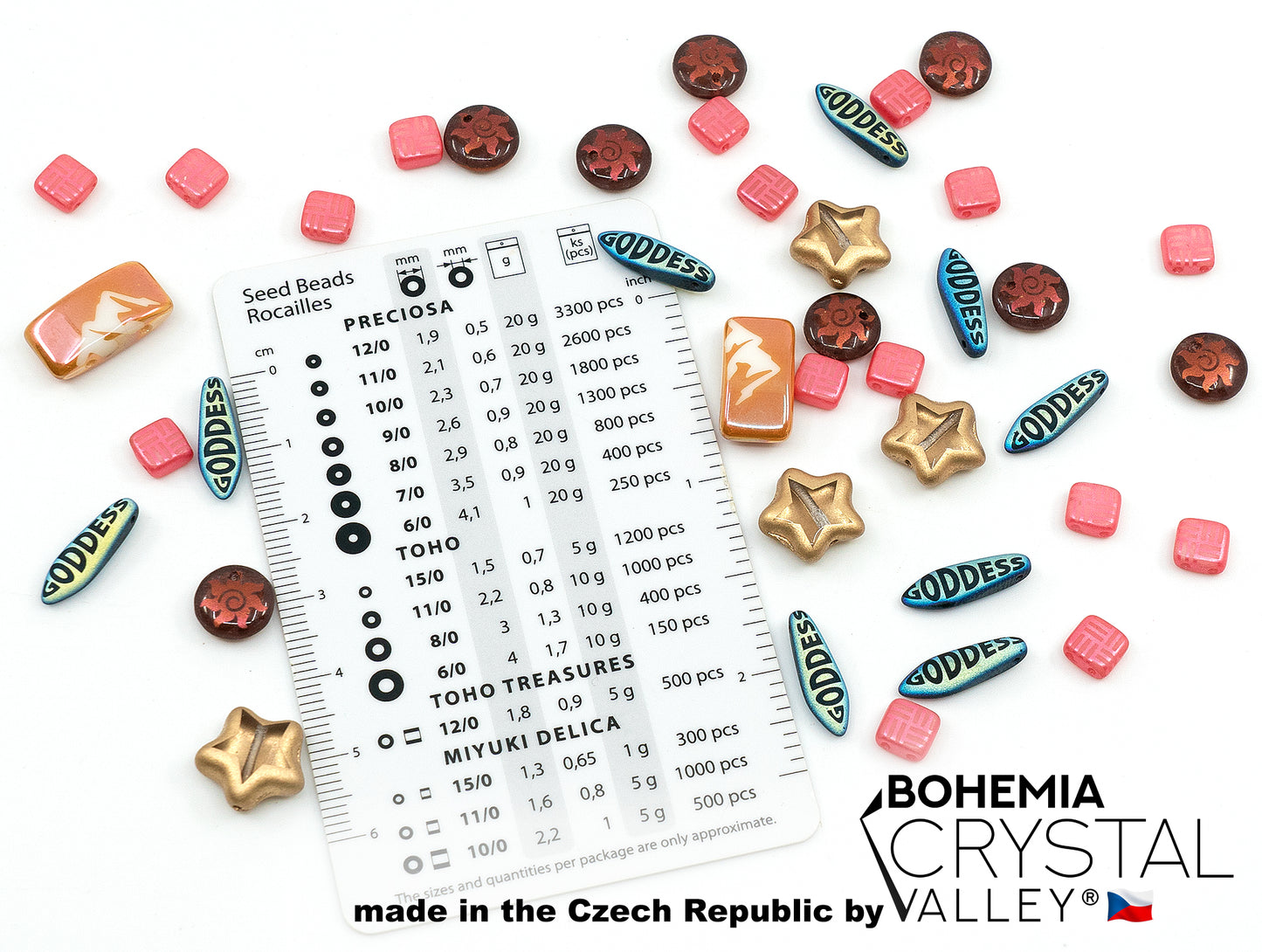 Focal Glass Bead Mix with Ornaments and Special Decore