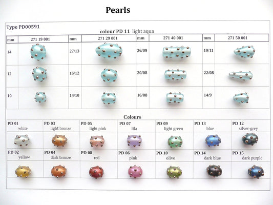30 pcs Lampwork Beads Pearl Decor PD591 / Round (271-19-001), Handmade, Preciosa Glass, Czech Republic