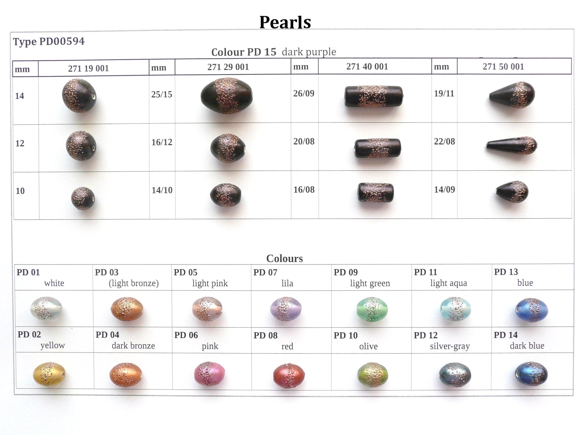30 pcs Lampwork Beads Pearl Decor PD594 / Cylinder (271-40-001), Handmade, Preciosa Glass, Czech Republic