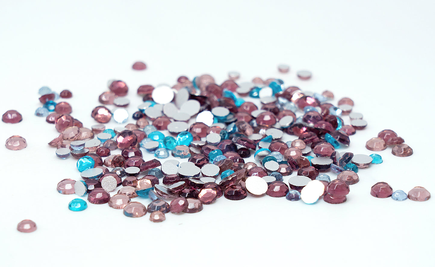 Surprise Mix of Small Flat Back Glass Rhinestone Crystals approx. 3-6mm (SS12-SS28) for jewelry and nail design