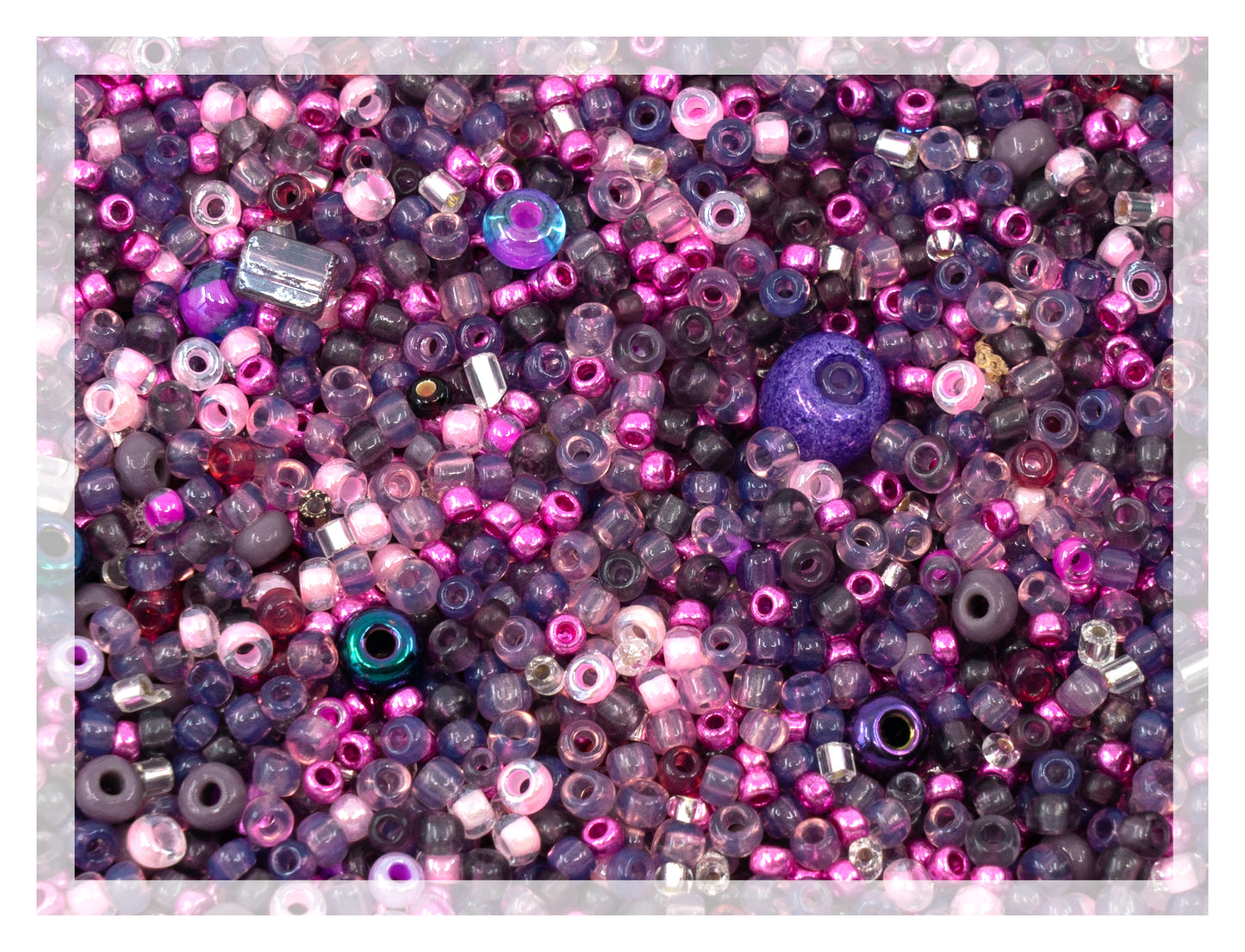 Mix of Small Rocailles, Seed Beads & Bugles 2-10mm Preciosa Ornela Czech Glass Beads, Mix Purple