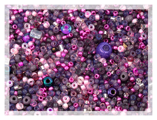 Mix of Small Rocailles, Seed Beads & Bugles 2-10mm Preciosa Ornela Czech Glass Beads, Mix Purple