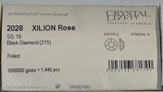OUTLET Swarovski Sealed Envelope, XILION Rose 2028 SS 16 Black Diamond foiled - 1440 pcs