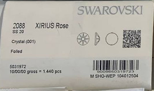 OUTLET Swarovski Sealed Envelope, XILION Rose 2088 SS 20 Crystal foiled - 1440 pcs