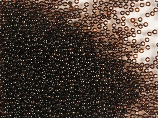 OUTLET 10 grams Preciosa Ornela Seed Beads, Round Hole, Loose, 10/0, Dark Topaz (10140), Glass, Czech Republic