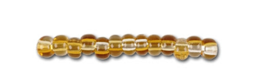 10克 Preciosa Ornela 珠子，圆孔，散装，10/0，混合玻璃水晶托帕石（菱形水晶托帕石）（10705），玻璃，捷克共和国