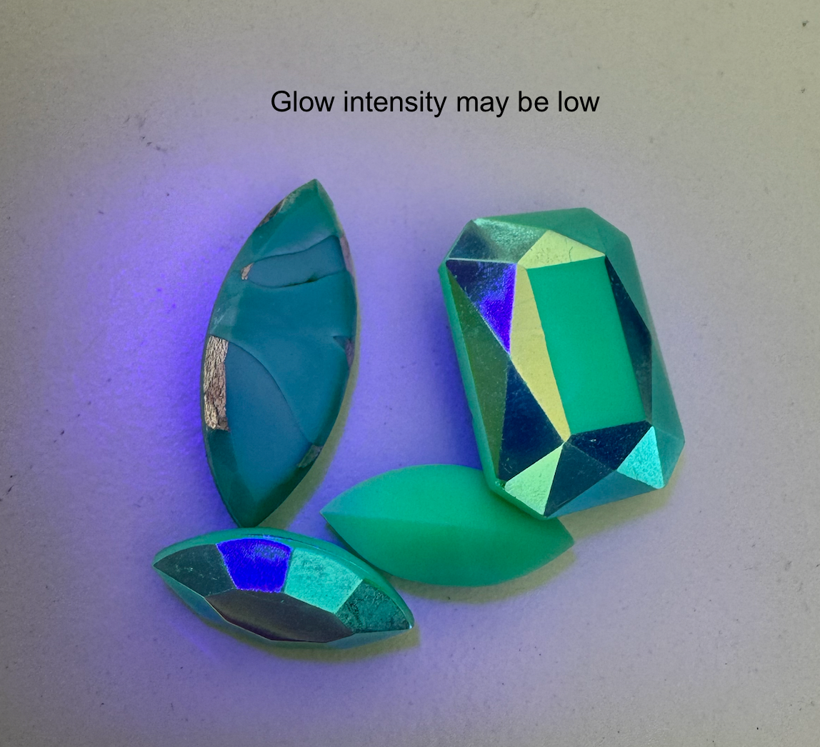 八角形ファセットポイントバック（ダブレット）クリスタルガラスストーン、ターコイズ6不透明（63122）、チェコ共和国