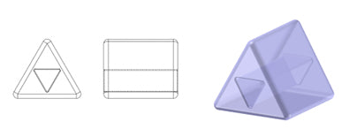 1 kg Preciosa Ornela Triangle, Triangle Hole, geschnitten, lose, Lt. Topaz (10020), Glas, Tschechische Republik, OUTLET