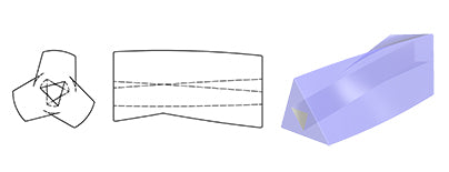 1 kg Preciosa Ornela Triangle, Triangle Hole, Twisted Surface, Cutted, Loose, Crystal (00050), Glas, Tschechische Republik, OUTLET