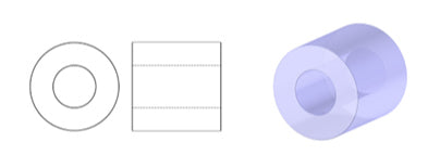 1 kg Preciosa Ornela Tubes, Round Hole, Mat, Loose, Chalkwhite (03050), Glass, Czech Republic, OUTLET