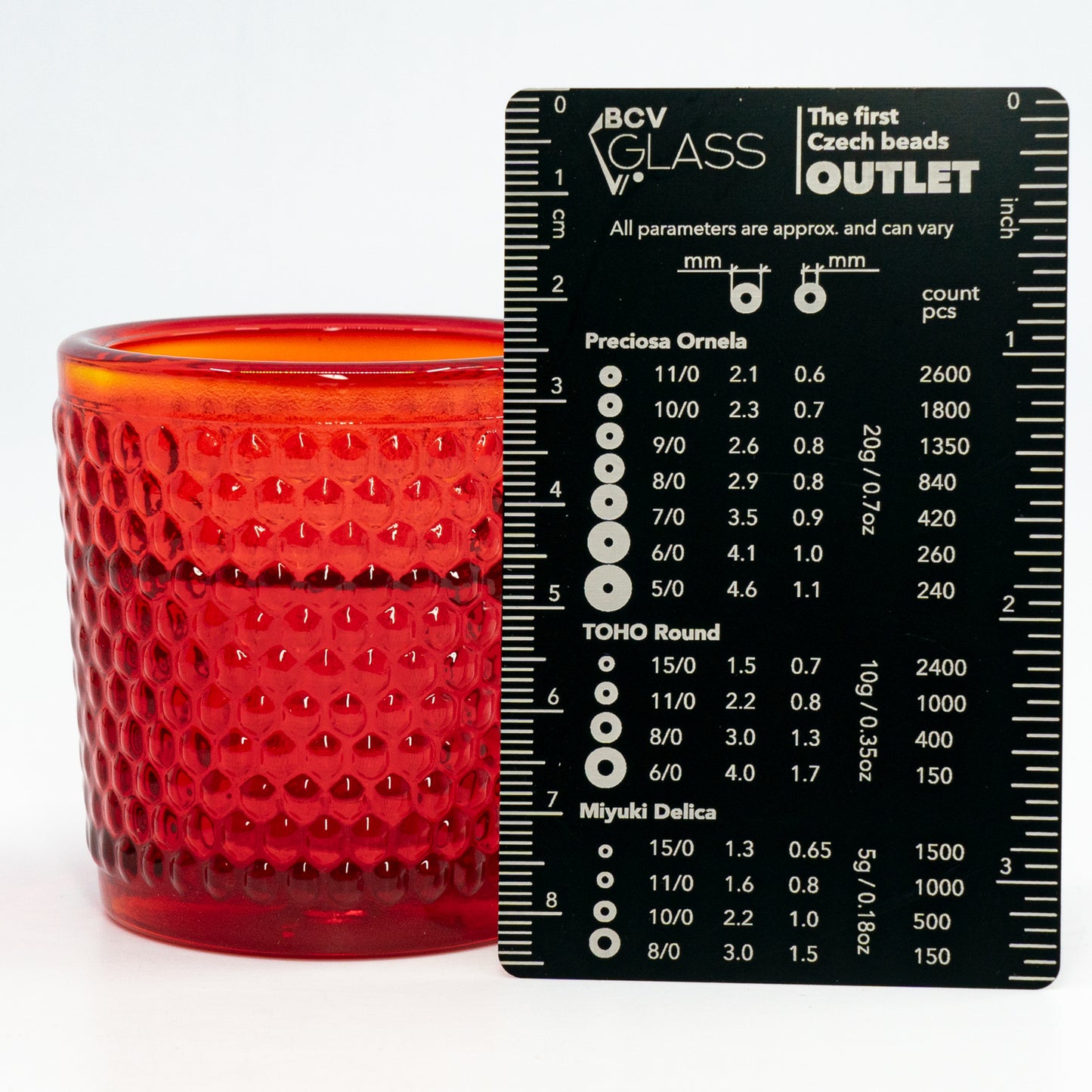 カドミウムレッドガラスの小像 - キャンドルホルダー - 紫外線で光ります