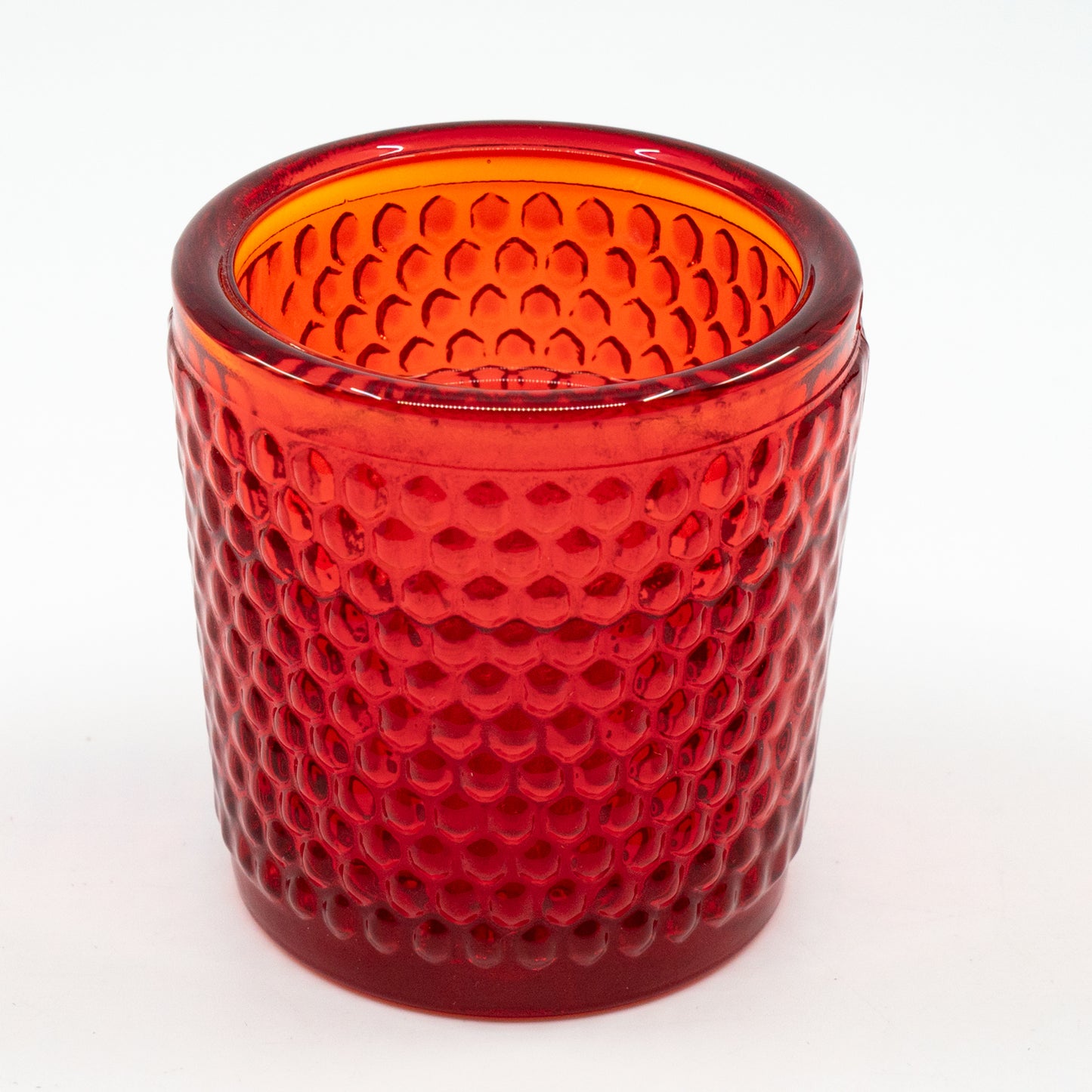 カドミウムレッドガラスの小像 - キャンドルホルダー - 紫外線で光ります