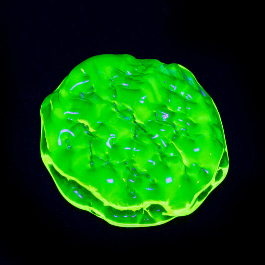 Uranium Glass Cookie (1) Paper Weight – Handmade UV-Reactive Art Figurines, Czech Republic