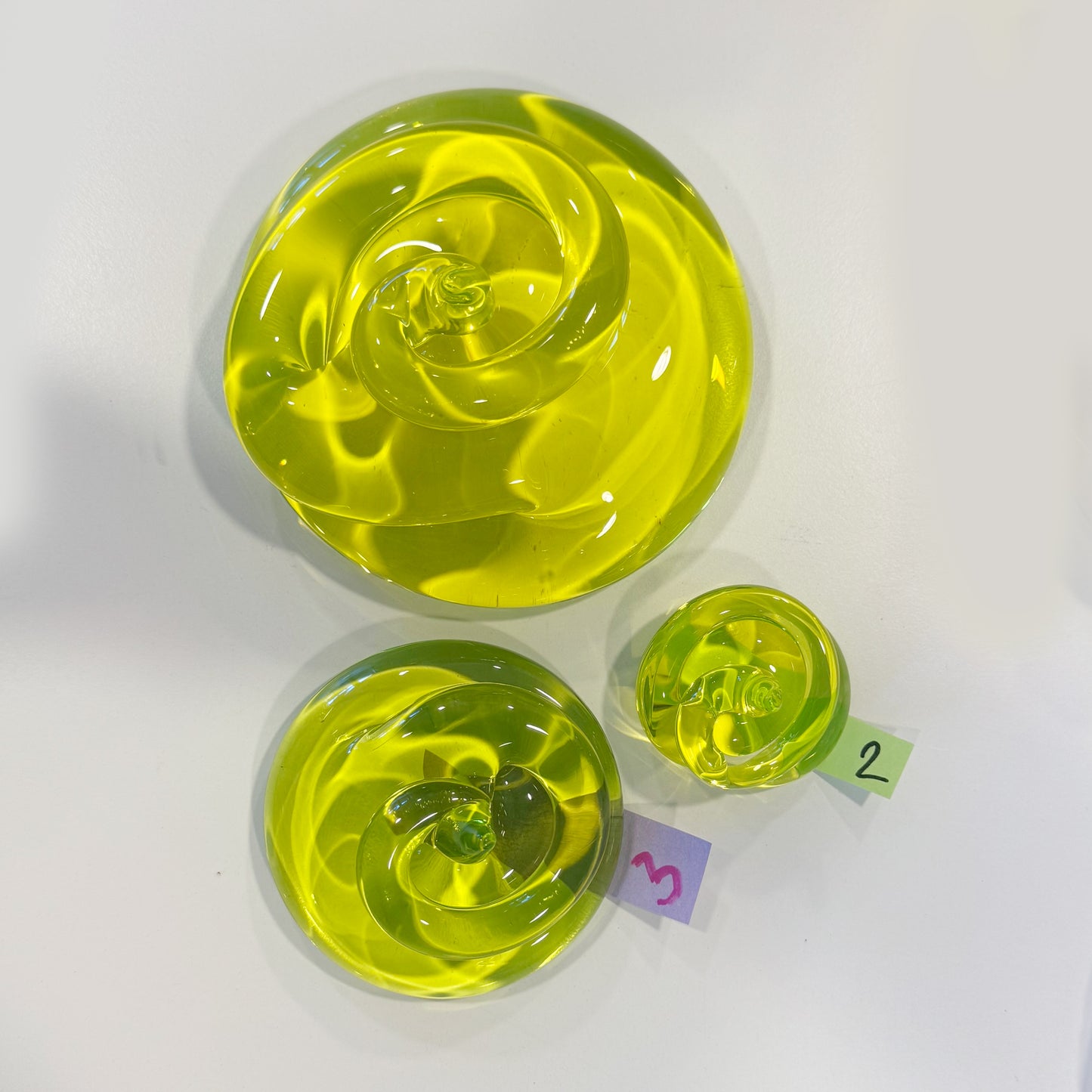 Uranium Glass Baby Mini POOP Paper-Weight – Handmade UV-Reactive Art Figurines, Czech Republic