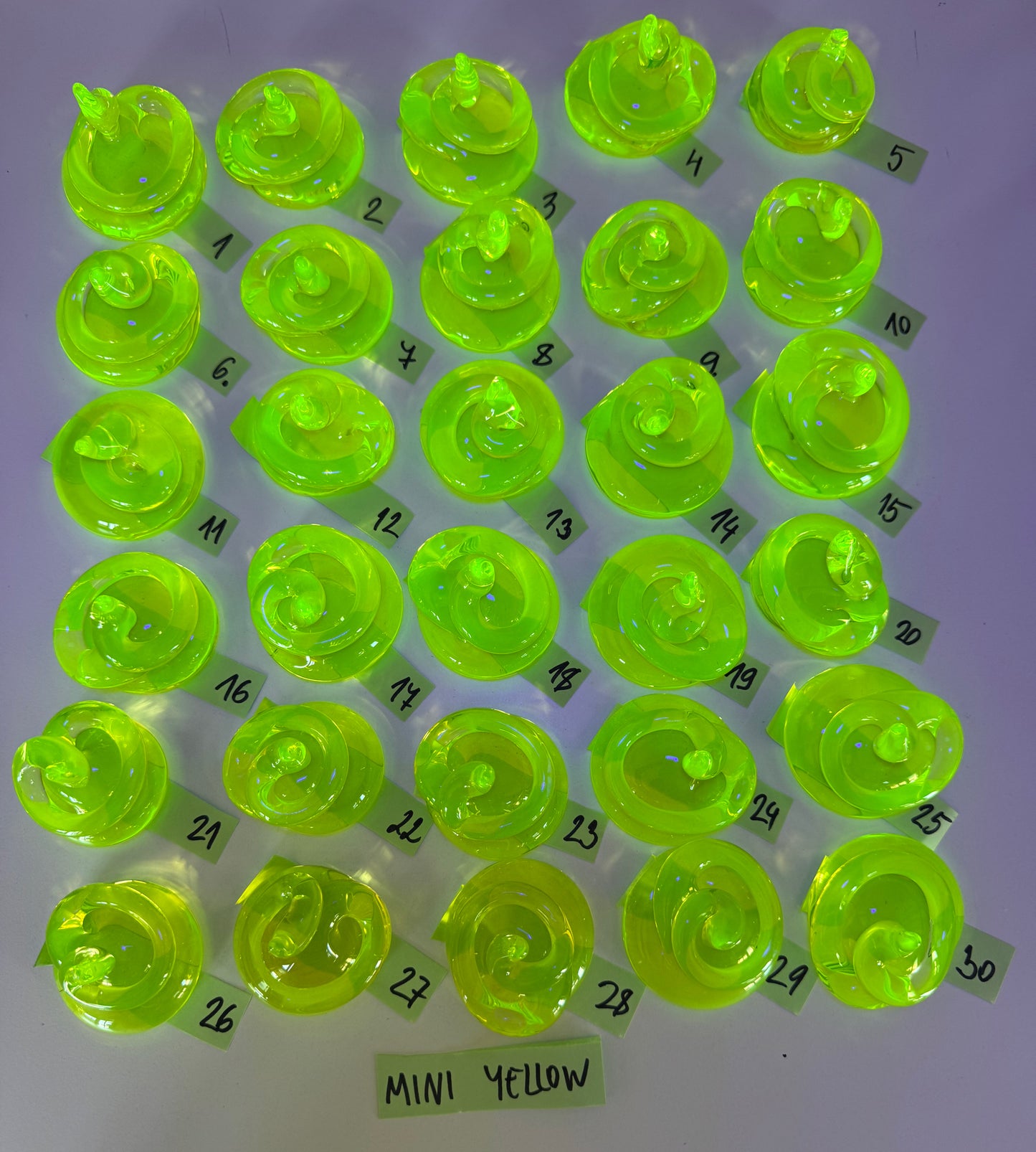 Uranium Glass Baby Mini POOP Paper-Weight – Handmade UV-Reactive Art Figurines, Czech Republic
