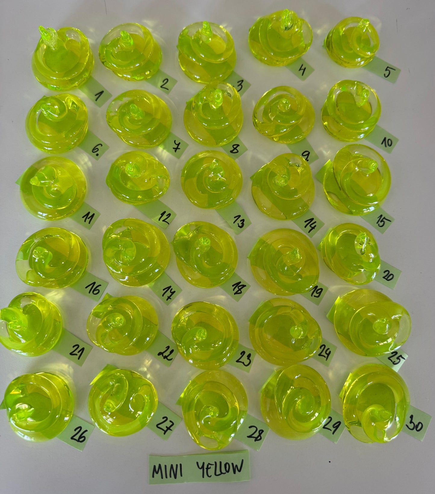 Uranium Glass Baby Mini POOP Paper-Weight – Handmade UV-Reactive Art Figurines, Czech Republic