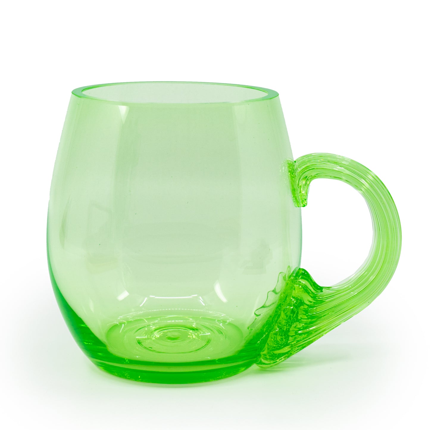 GREEN Uranium Glass Tableware (Glow under UV, No hot water) - Beer Glass Smooth, Czech Republic