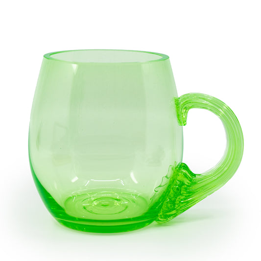 GREEN Uranium Glass Tableware (Glow under UV, No hot water) - Beer Glass Smooth, Czech Republic