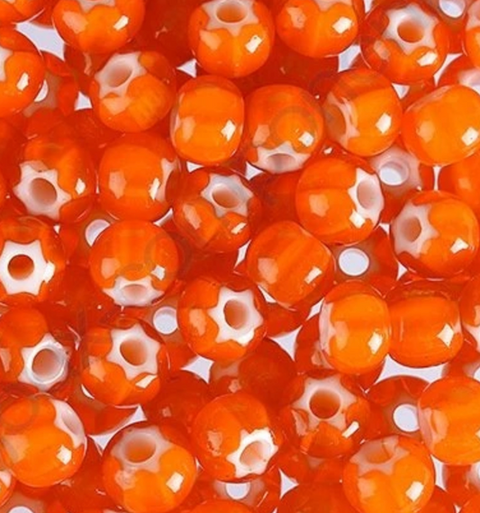 Wholesale (1kg / 500g) Preciosa Ornela Seed Beads, Round Hole, Star Kornelan, Loose, Cornelian Orange (93703), Glass, Czech Republic, OUTLET