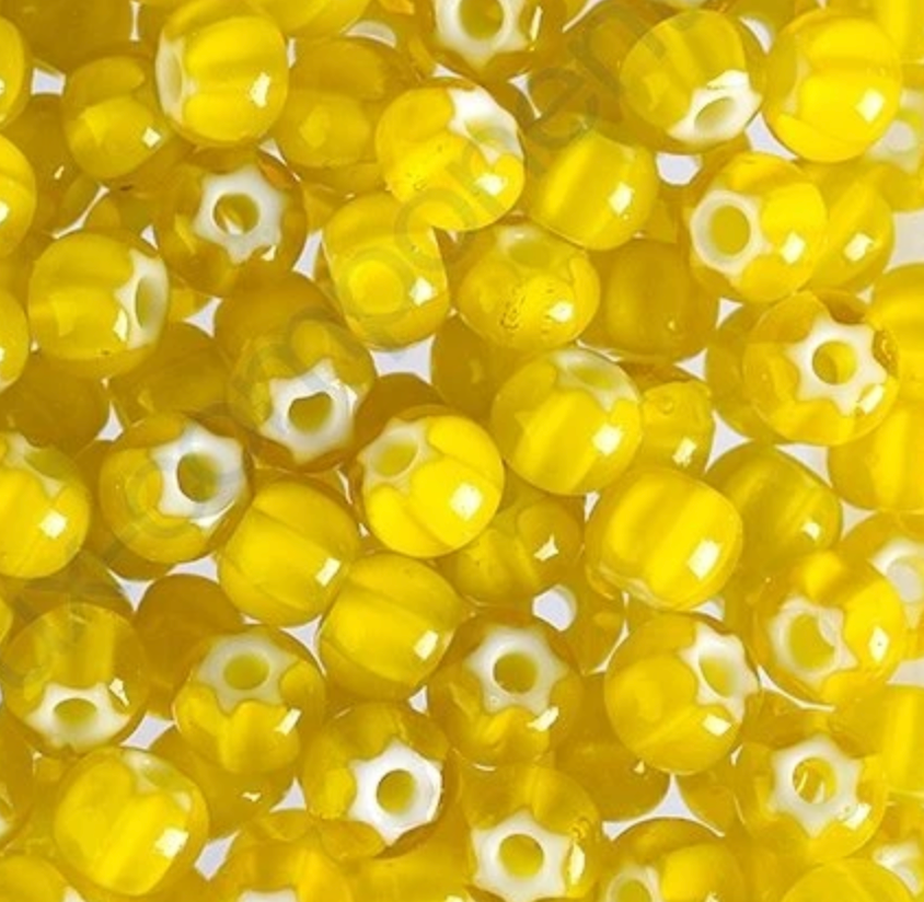 卸売 (1kg / 500g) プレシオサ オルネラ シードビーズ、丸穴、スターコーネリアン、バラ、コーネリアンイエロー (83701)、ガラス、チェコ共和国、アウトレット