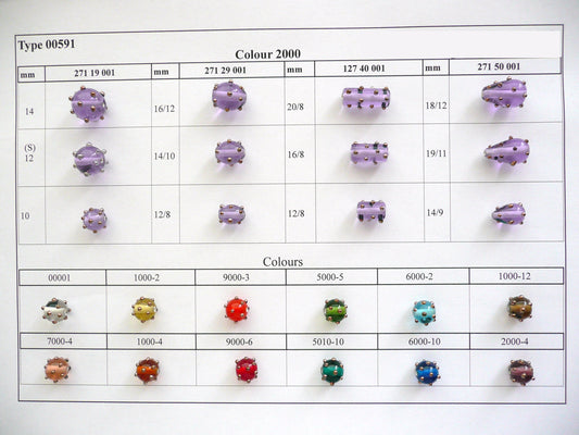30 pcs Lampwork Beads 591 / Oval (271-29-001), Handmade, Preciosa Glass, Czech Republic