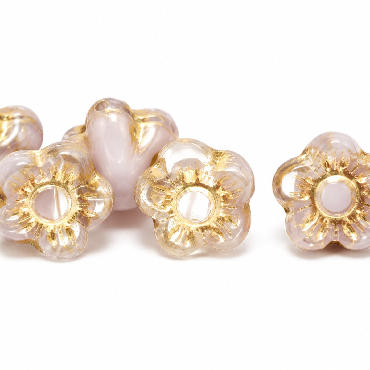 Forget Me Not Beads, 26008 Gold Lined (26008-54202), Glass, Czech Republic
