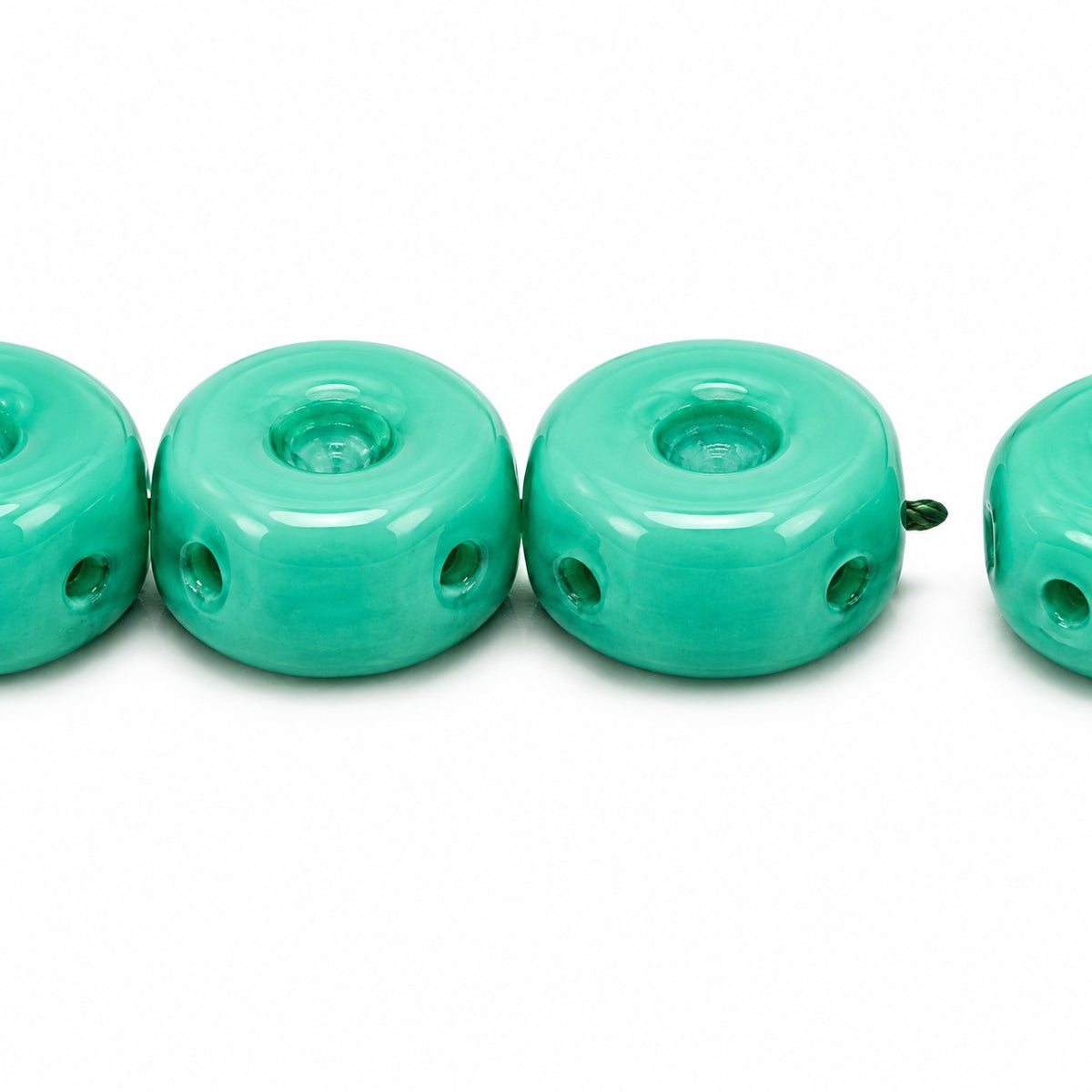 Triple Hole Beads, Crystal, Transparent 111-77-794 8X4Mm 00030, Turquise (63120), Glass, Czech Republic
