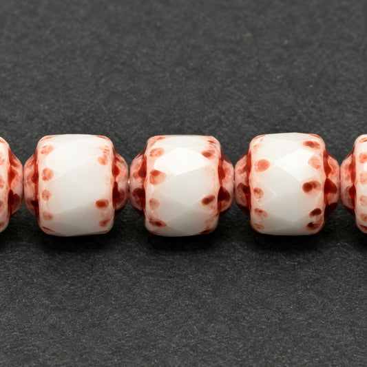 Cathedral Faceted Fire Polished Beads Special Cut, White Copper Lined (02010-54319), Glass, Czech Republic