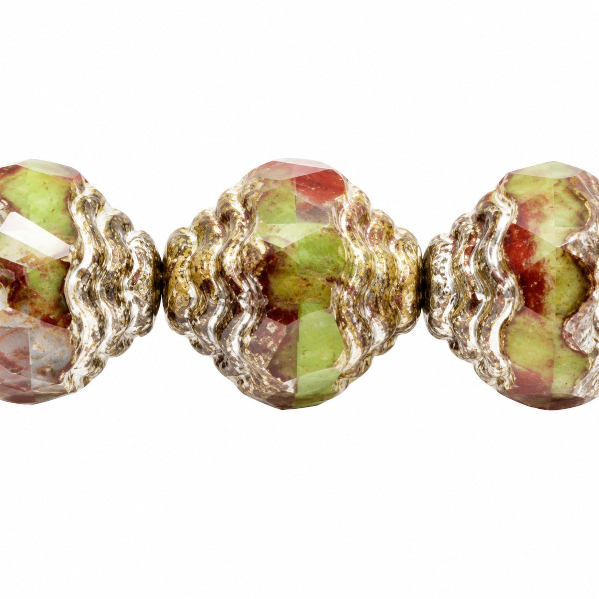 Special Cut Faceted Fire Polished Beads, X1160 Antique Silver Patina (x1160-81002), Glass, Czech Republic