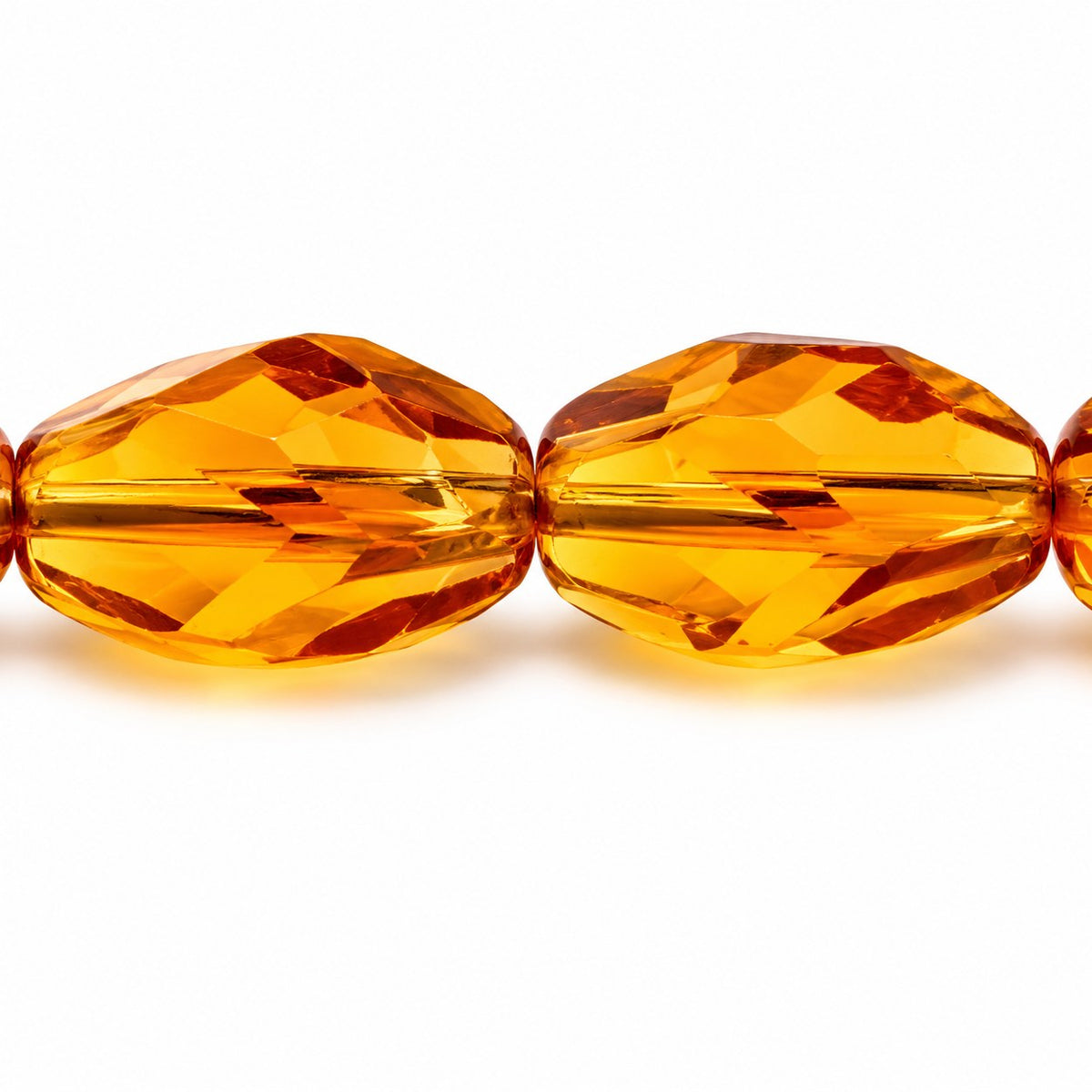 Faceted Special Cut Beads, Transparent Orange (10080), Glass, Czech Republic