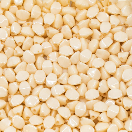 アウトレット 250g ピンチビーズ、5 x 5 mm、ホワイトラスターブラウンフルコーティング（02010-14413）、ガラス、チェコ共和国