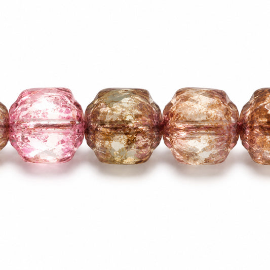 Cathedral Faceted Fire Polished Beads, X1007 Purple (x1007-15726), Glass, Czech Republic