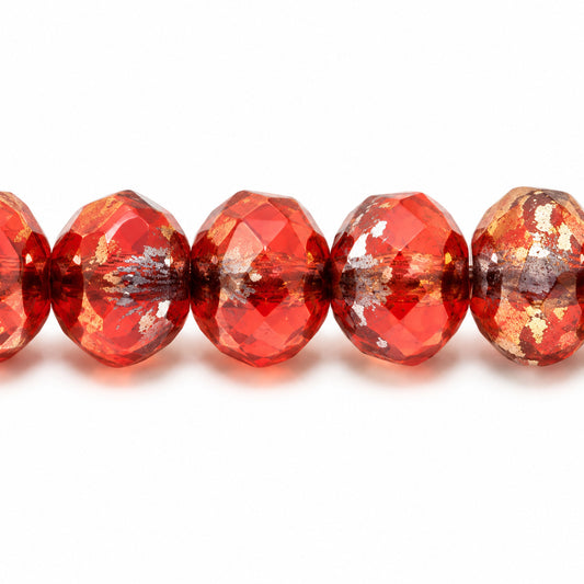 Rondelle Faceted Fire Polish Beads, Ts048 Luster Violet Full Coated (ts048-14496), Glass, Czech Republic