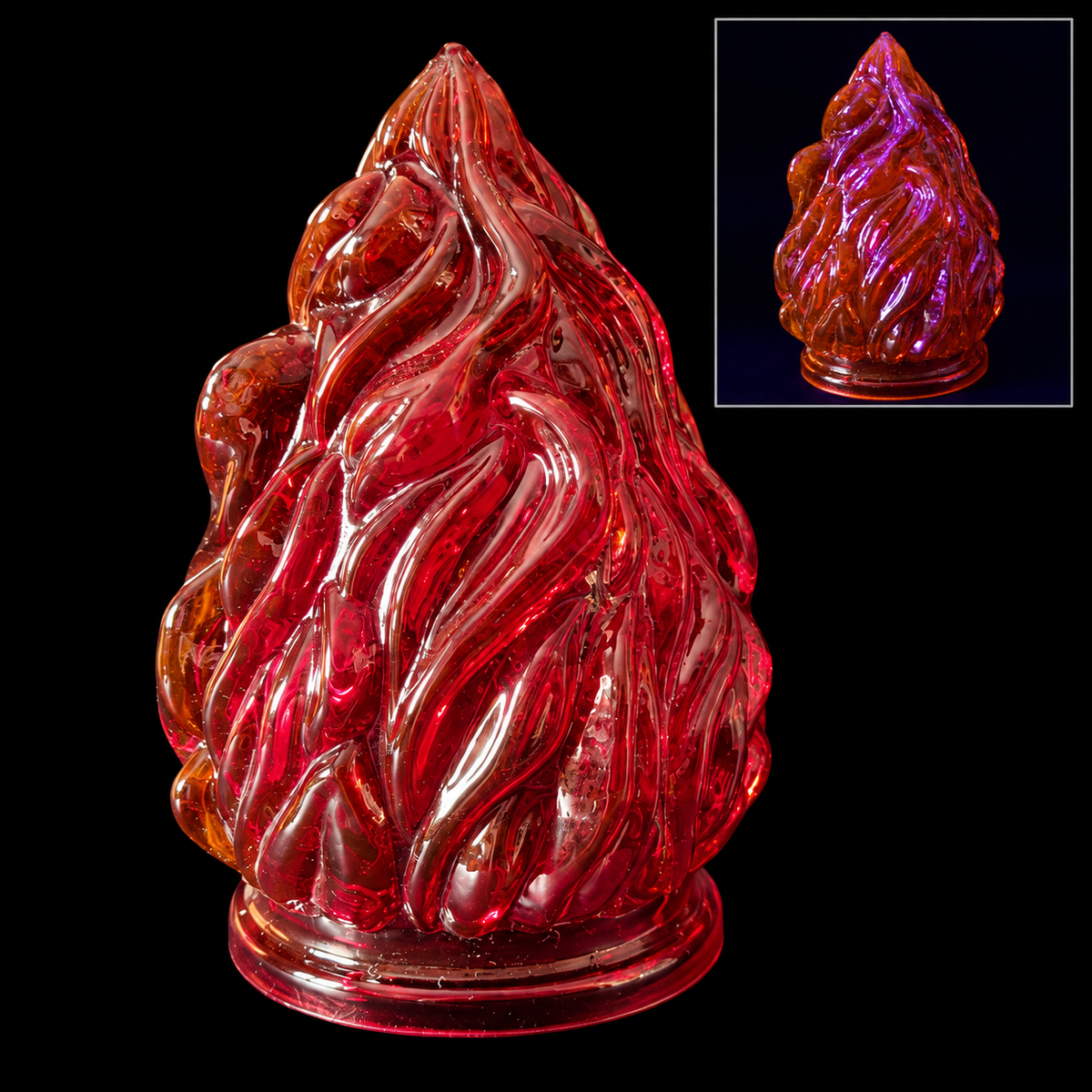 Cadmium Red Glass lamp shade - Small flame, 97 × 68 - 58 mm, OUTLET