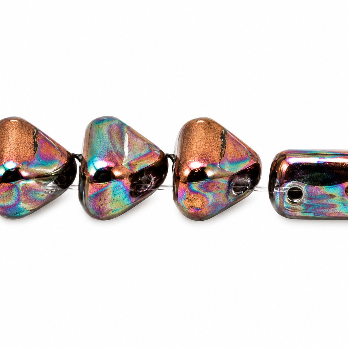 Triangle Beads, Black Vega Iris (23980-15781), Glass, Czech Republic