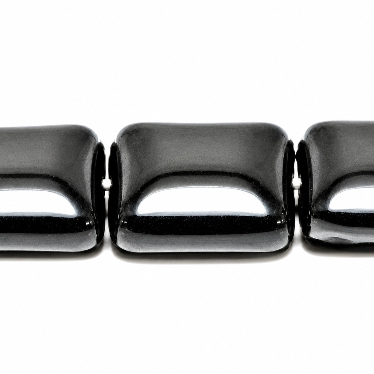 Square Beads, Black (23980), Glass, Czech Republic