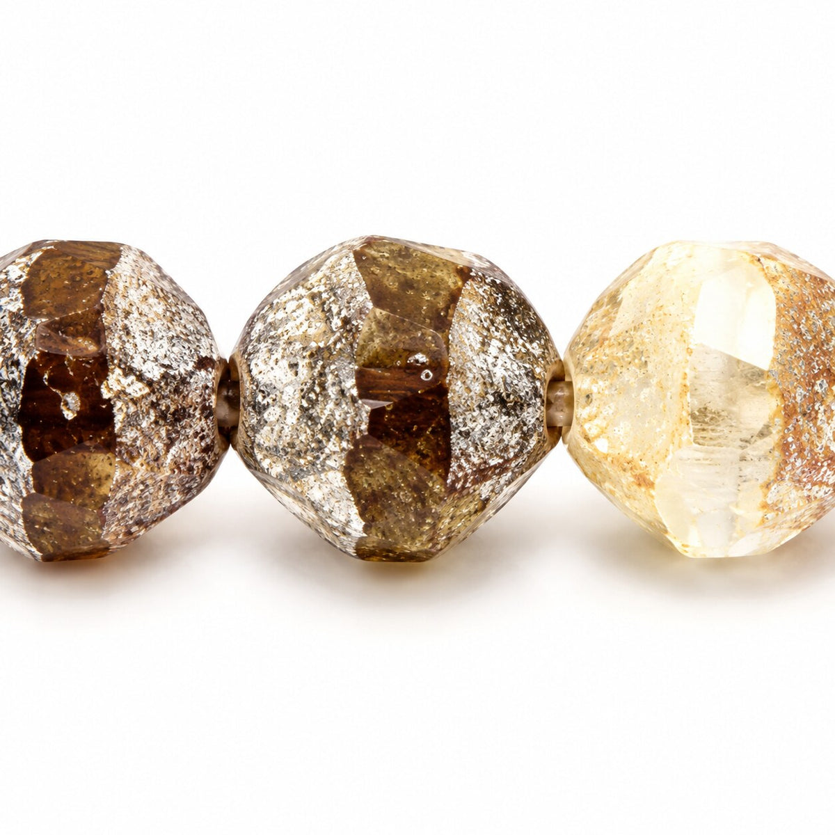 Special Cut Faceted Fire Polished Beads. Smashed, X3109 Antique Silver Patina (x3109-81002), Glass, Czech Republic