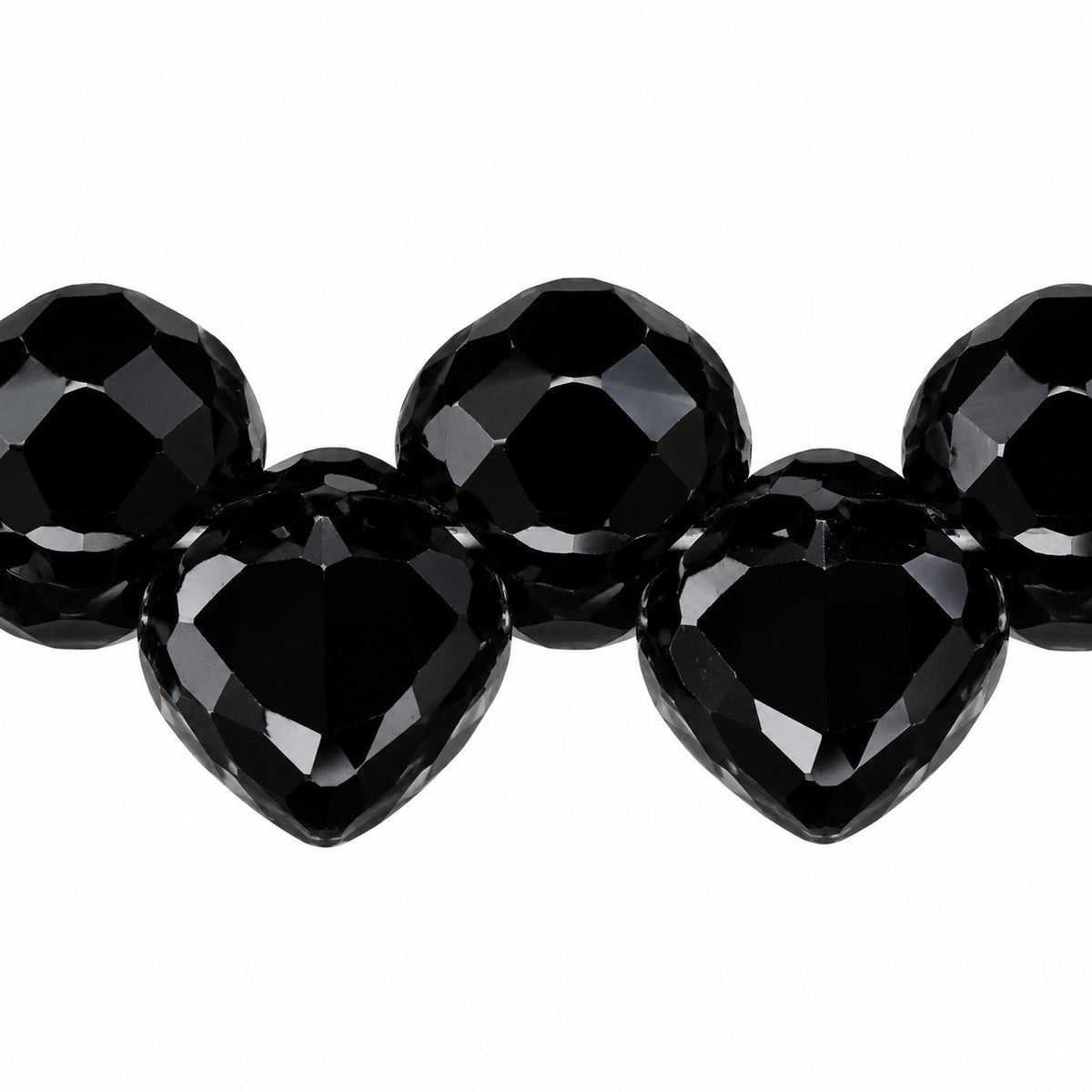 Small Leaf Pressed Beads, Black (23980), Glass, Czech Republic