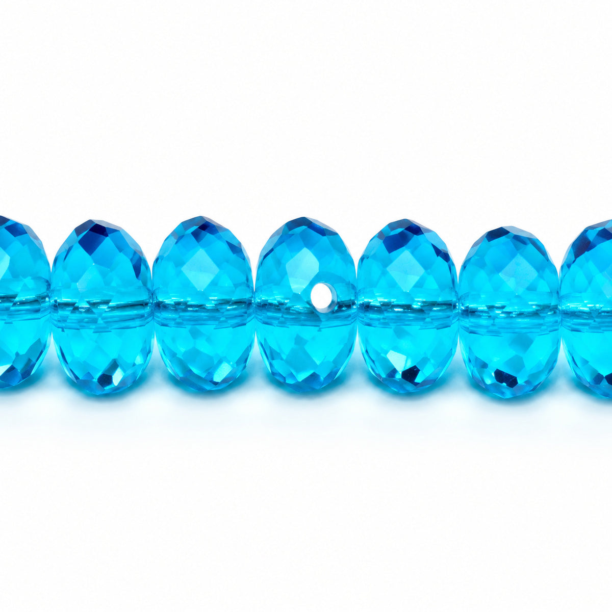 Special Cut Faceted Fire Polished Beads, Aqua (60030), Glass, Czech Republic