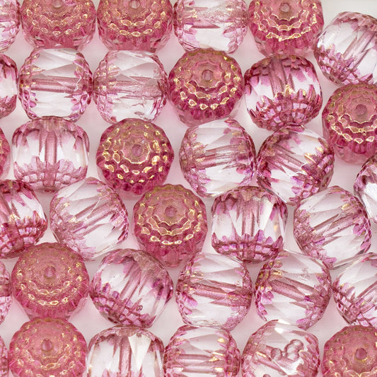 アウトレット 10グラム カテドラルファセットファセットファイアポリッシュビーズ、10 x 10 mm、クリスタルパープル（00030-15726）、ガラス、チェコ共和国