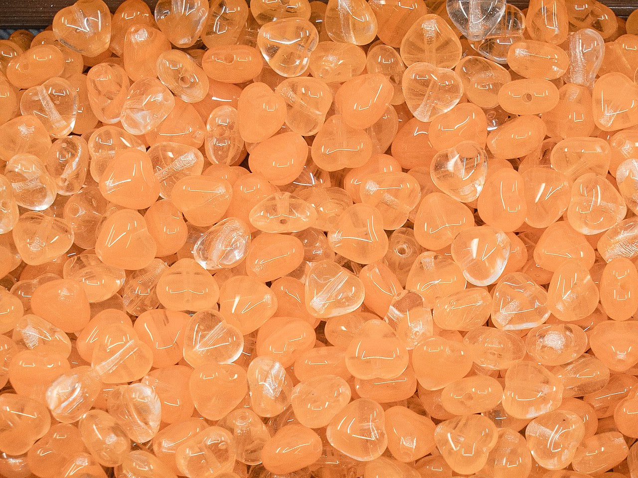 OUTLET Heart Beads, 6 mm, Glass, Czech Republic