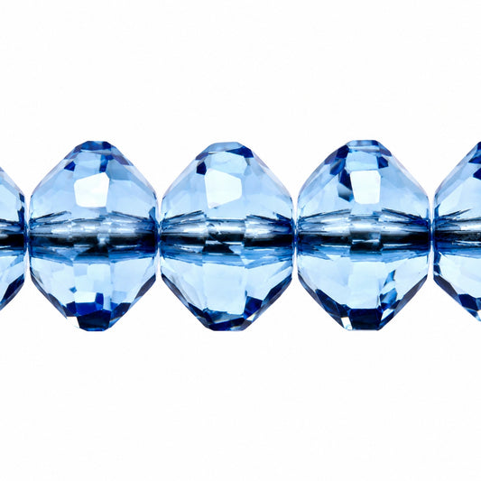 Special Cut Faceted Fire Polished Beads, Transparent Blue (30010), Glass, Czech Republic