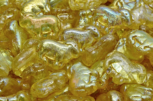 Sheep Pressed Beads, Crystal Ab Light Yellow (00030-28701-34302), Glass, Czech Republic