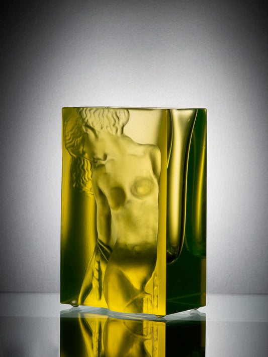 Nude Vase – Uranium Art Glass, Czech Republic, OUTLET