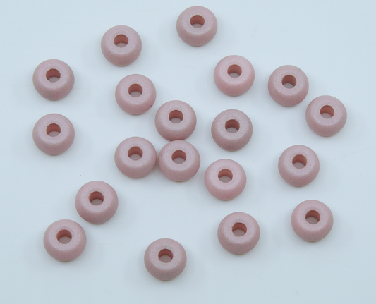 OUTLET 10 grams Pony Beads, White Silk Pink Es (02010-SILK-ES), Glass, Czech Republic