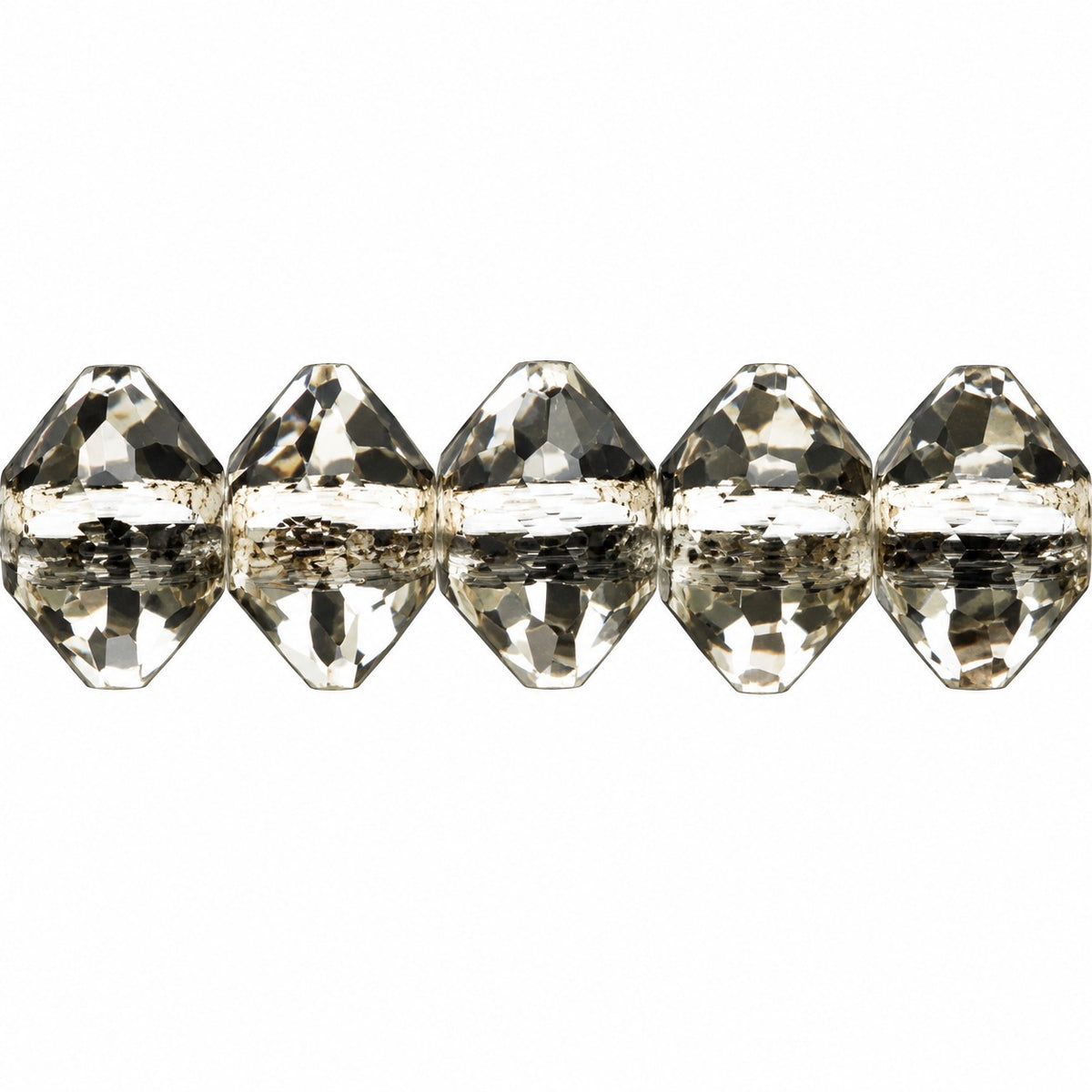 Special Cut Faceted Fire Polished Beads, Crystal (00030), Glass, Czech Republic