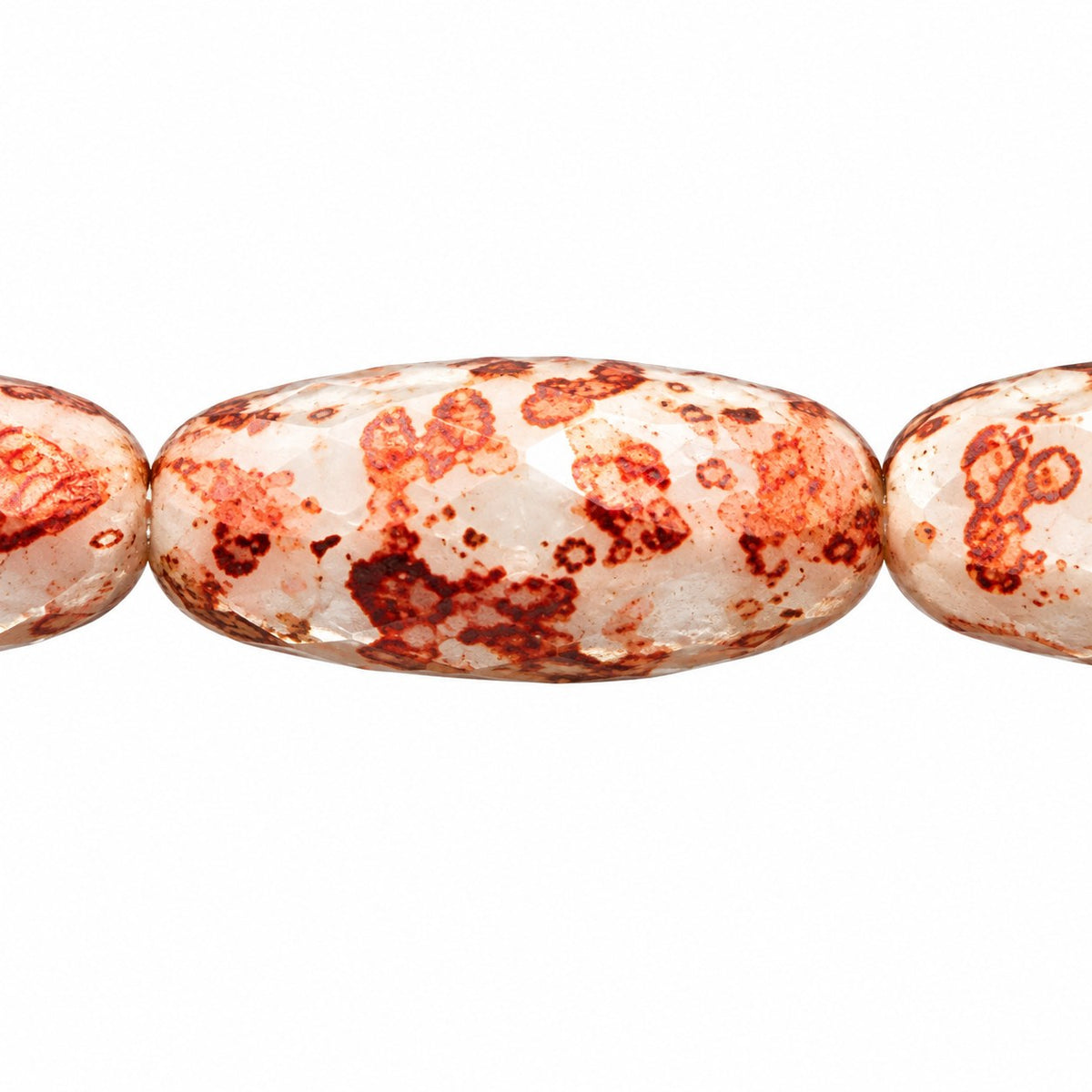 Fire Polished Faceted Oval Beads, Chalk White 47903 (03000-47903), Glass, Czech Republic