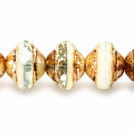 Faceted Special Cut Beads Ufo, X3177 Picasso (x3177-43400), Glass, Czech Republic