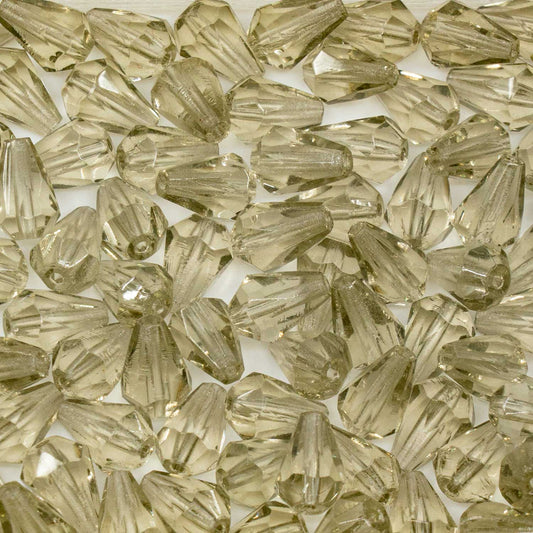 アウトレット 250g ペアーティアドロップビーズ ファセットファセットファイアポリッシュ 10 x 7 mm グレー (00030-81800) ガラス チェコ共和国